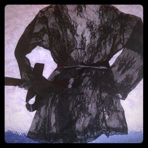 Black Lace Mini Robe
